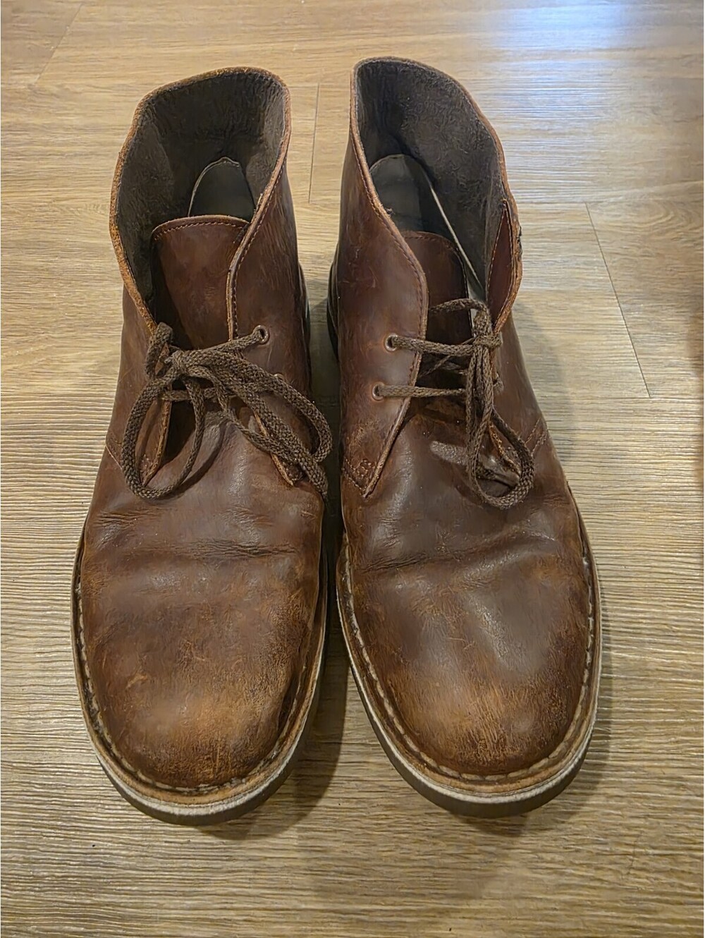 Clarks Bushacre 2 Beeswax Brown Leather Chukka Desert Boots Men's 10.5 M 15522